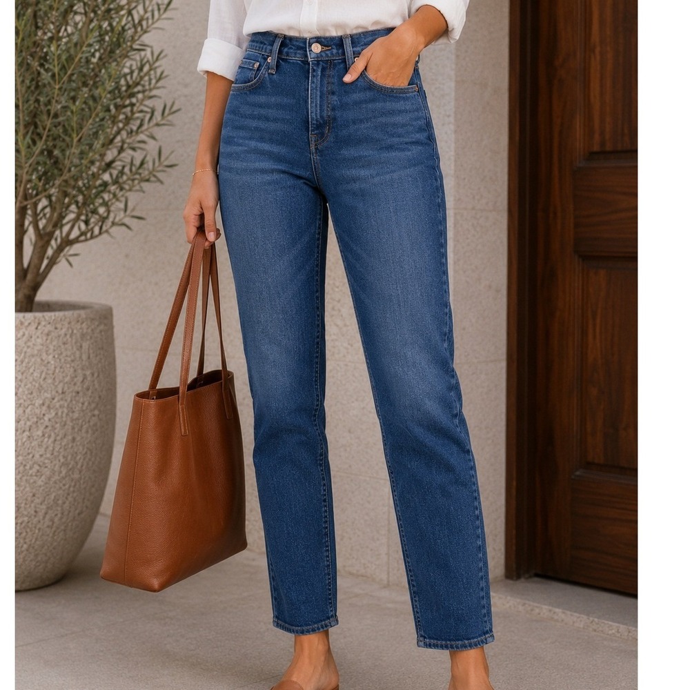 Madewell 10 High Riser Skinny Skinny‎ Jeans Dark Wash Indigo Blue Size 28